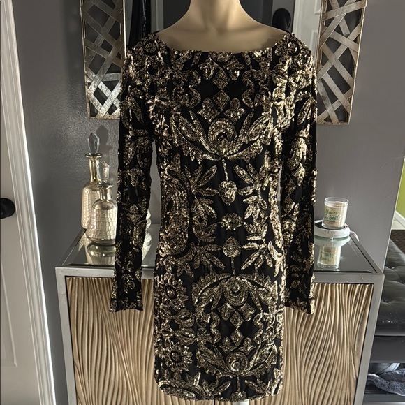 Nicole Miller Dresses & Skirts - Nicole Miller Elegant Black and Gold Embellished Dress